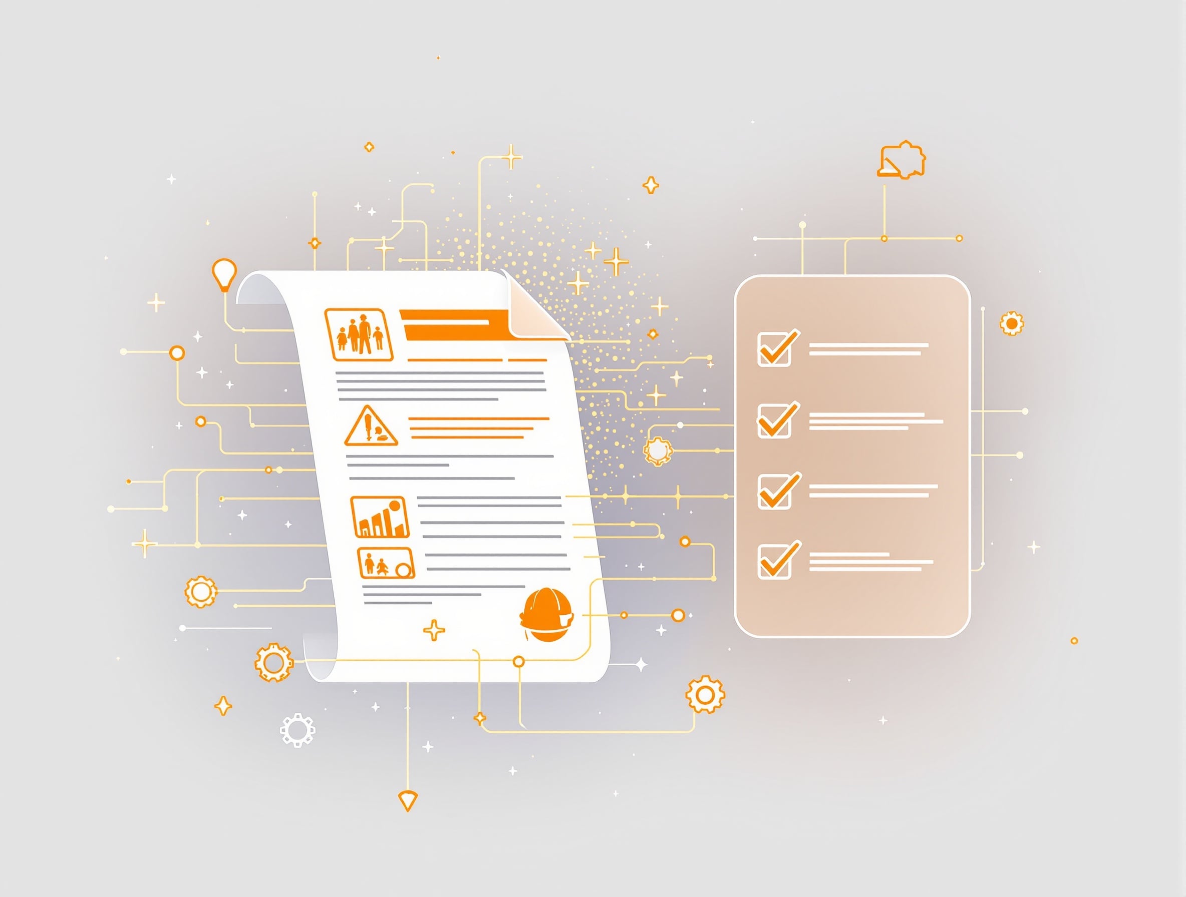 Ilustración del proceso de análisis de documentos técnicos con inteligencia artificial